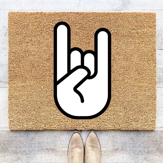 Heavy metal rock hand icon 02 Coir Doormats