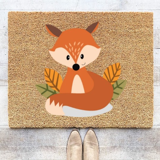 Cute Fox Wine Drinking Lover Party Coir Doormats