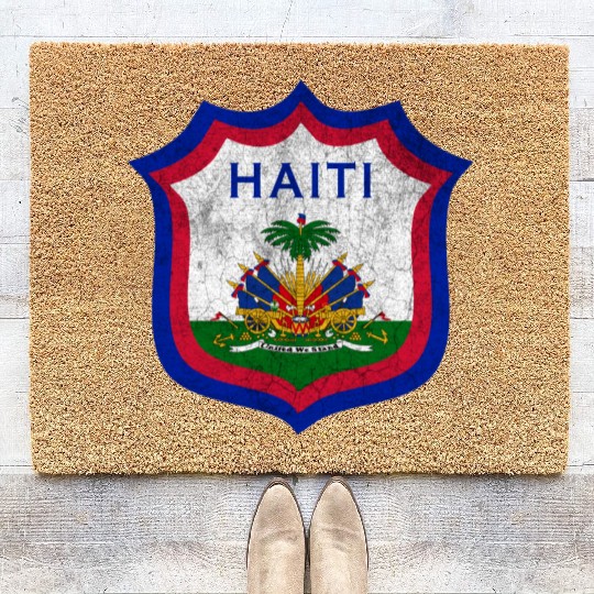 Haiti Crest Design Coir Doormats