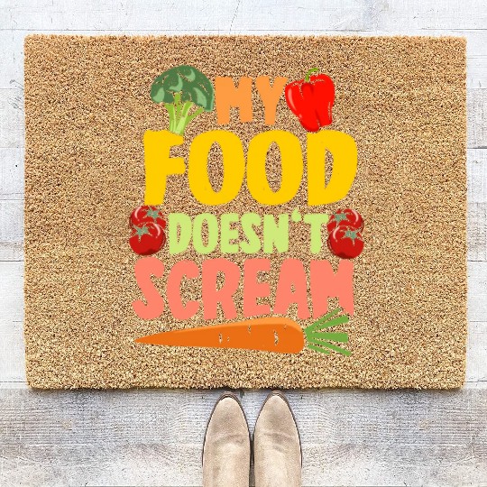 Vegan Vegetarier My Food Doesn't Scream Coir Doormats