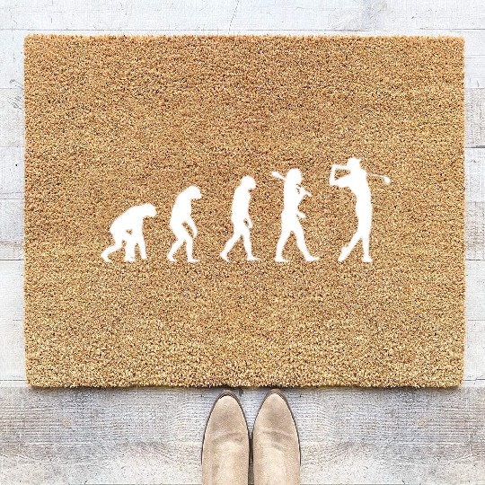Evolution Of Golfers - Golfer Coir Doormats
