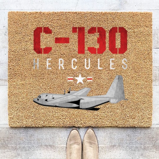C 130 Hercules US Airborne Fighter Pilot Coir Doormats
