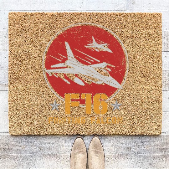 Aircraft Army US Airborne Fighter Pilot Coir Doormats