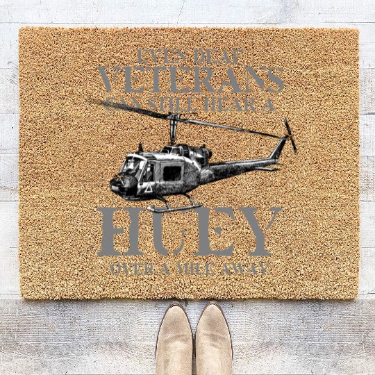 Huey Aircraft Army US Airborne Fighter Pilot Coir Doormats