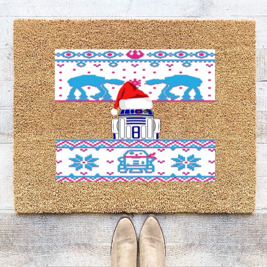 R2D2 Ugly Christmas Sweater Coir Doormats