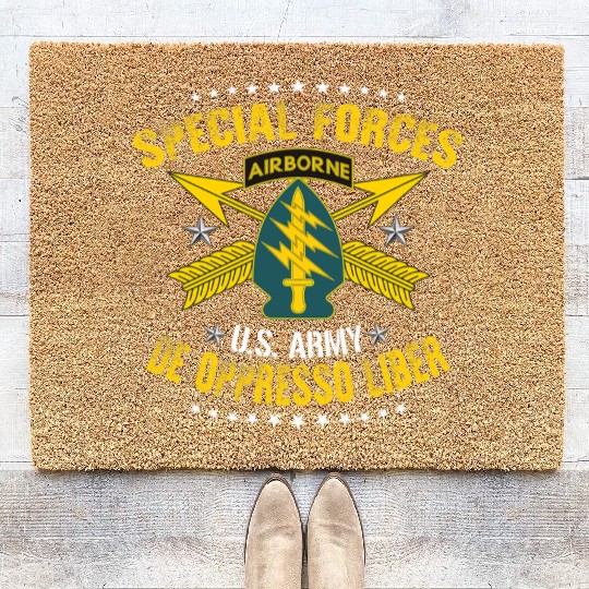 US Army Special Forces De Oppresso Liber Coir Doormats
