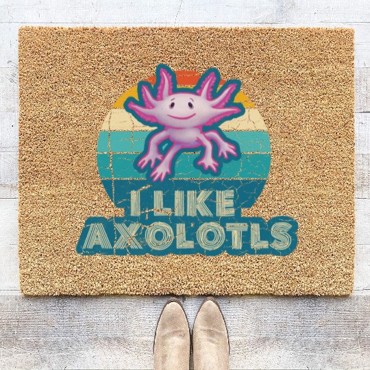 l Like Axolotls - Cute Axolotl Lover Coir Doormats