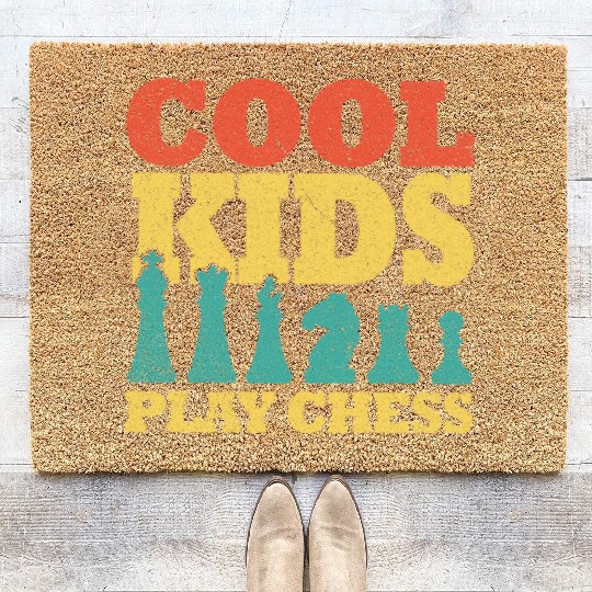 Chess Board Game Player Lover Cool Kids Coir Doormats