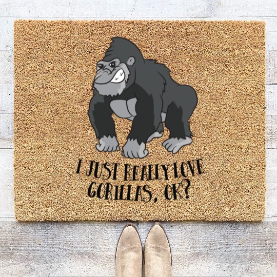 Funny Gorilla I Just Really Love Gorillas Coir Doormats