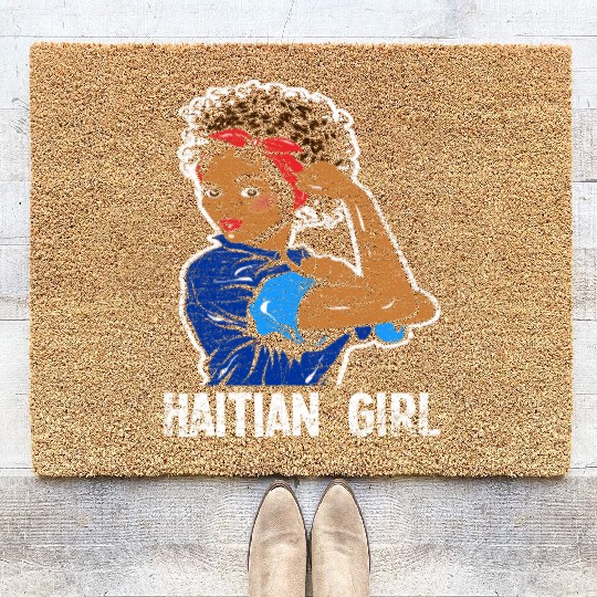 Haiti Girl Caribbean Coir Doormats