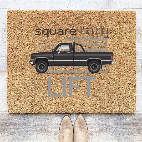Square Body Lift Black Coir Doormats