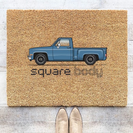 Square Body Blue Coir Doormats
