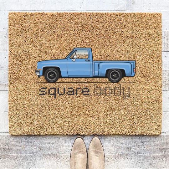 Square Body Light Blue Coir Doormats
