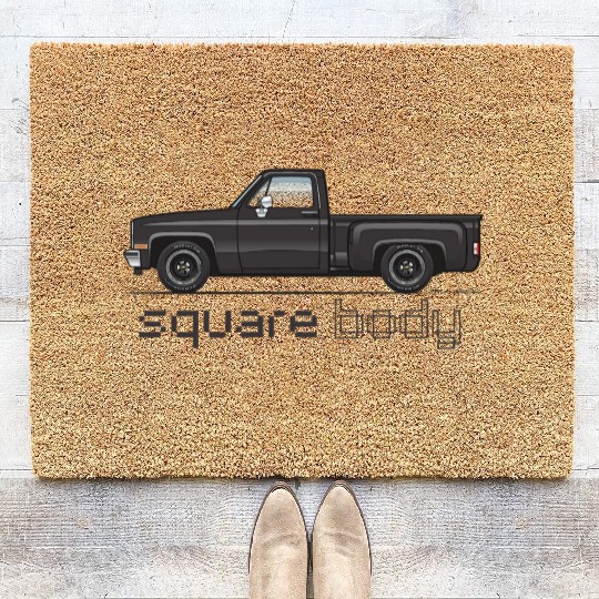 Square Body Black Coir Doormats