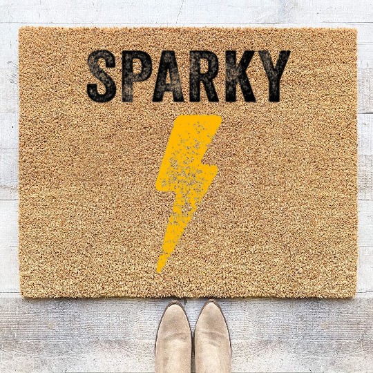 Electrician Funny Sparky Nickname Lightning Bolt Coir Doormats