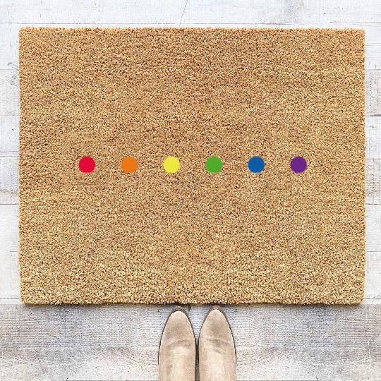 Gay Pride Rainbow Polka Dot - LGBT Polka Dot Day Coir Doormats