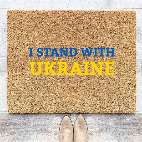"I stand with Ukraine" Support & Solidarity Coir Doormats