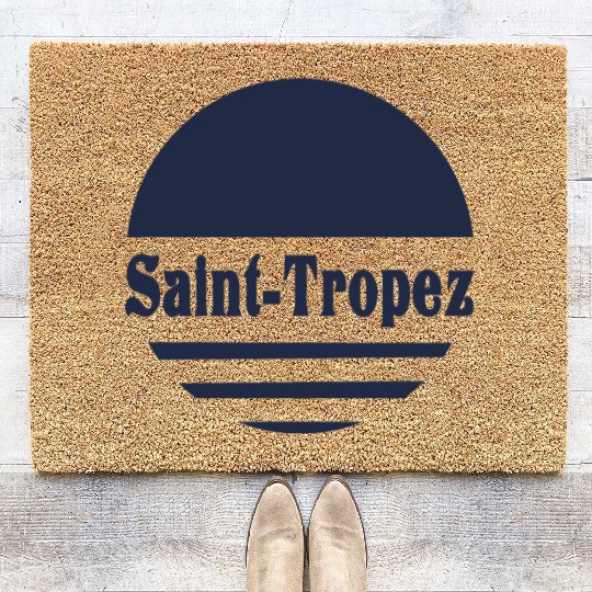 Saint Tropez - Navy Retro Sun Aesthetic Coir Doormats