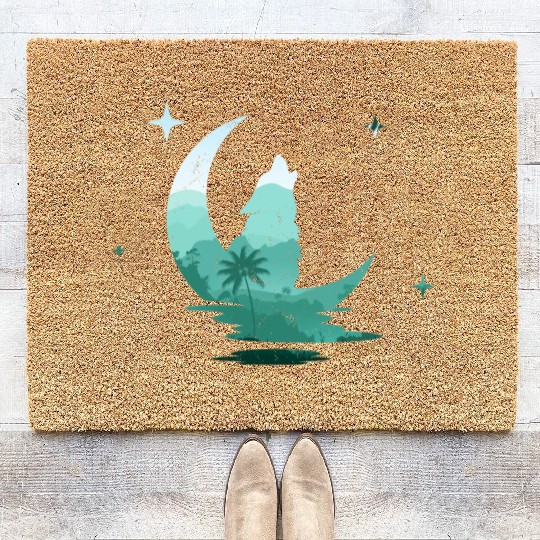 Howling Wolf Nature Lover Coir Doormats