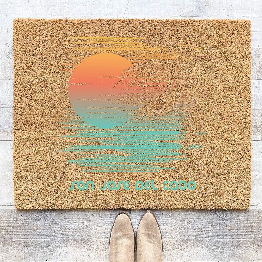 Artistic San Jose Del Cabo Mexico Palm Tree Coir Doormats