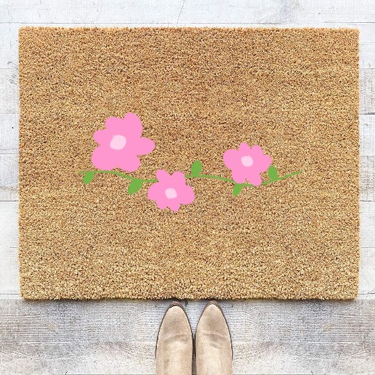 pink flowers plants symbol nature Coir Doormats
