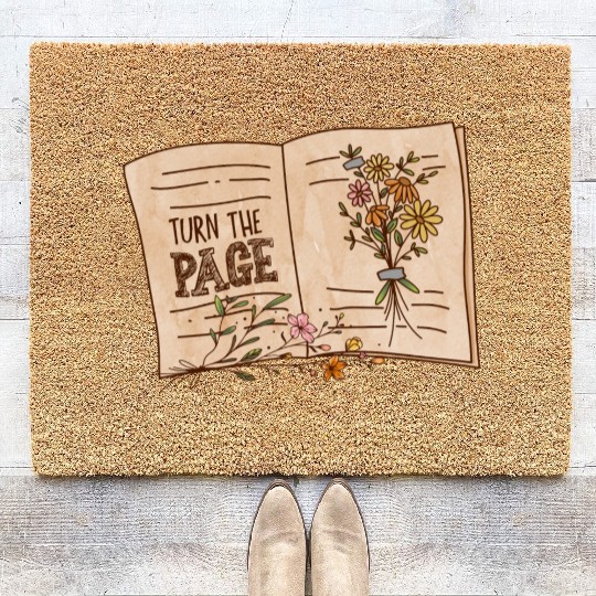 Turn the page sublimation Coir Doormats