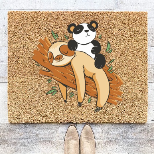 Sloth and Panda Coir Doormats