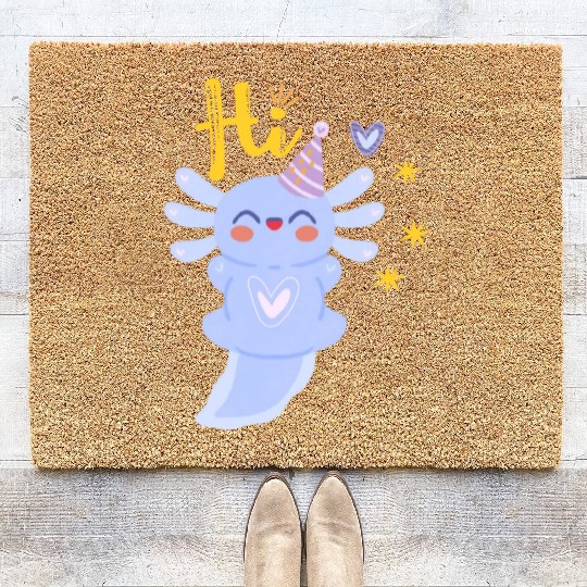 Baby Axolotl Art - 3 Coir Doormats