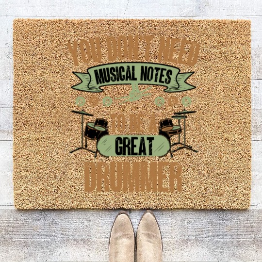 drummer humor gift drums Coir Doormats