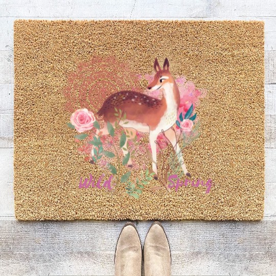 Sweet Deer In Wild Spring - 7 Coir Doormats