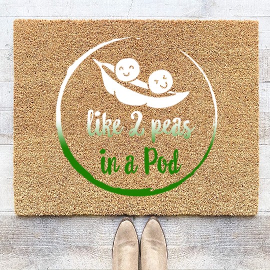 Peas Vegetable Coir Doormats, Like 2 Peas In Pod,