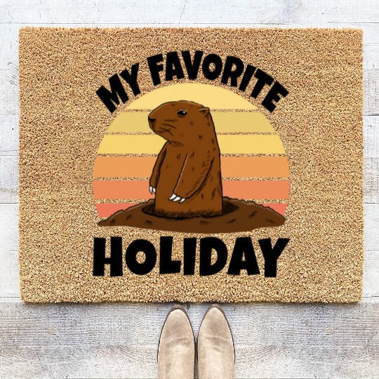 My Favourite Holiday Groundhog Coir Doormats