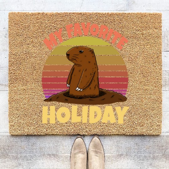 My Favourite Holiday Groundhog Coir Doormats