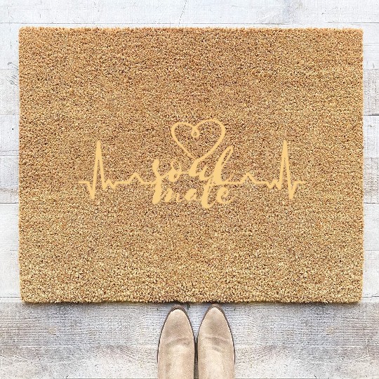 Soulmate Valentinsday heartbeat Coir Doormats