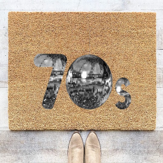 70s Silver Disco Coir Doormats