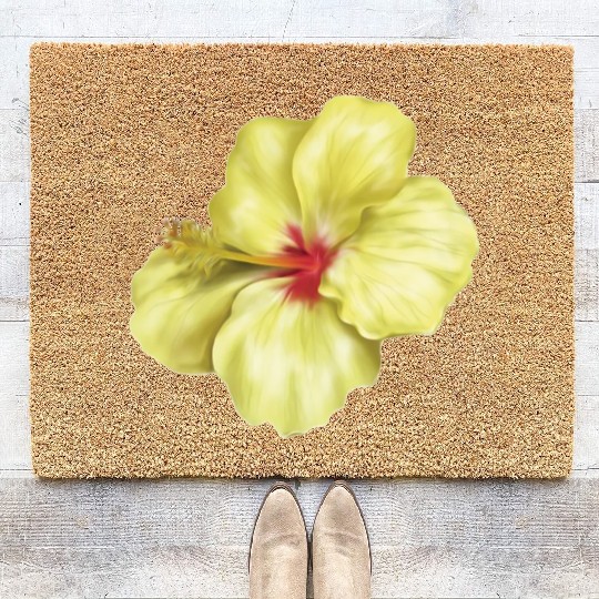 Yellowlicious Hibiscus Coir Doormats