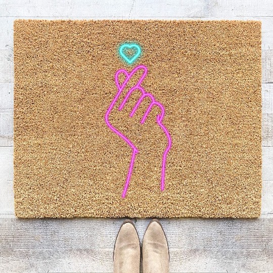 Finger Heart K-Pop K-Drama Coir Doormats