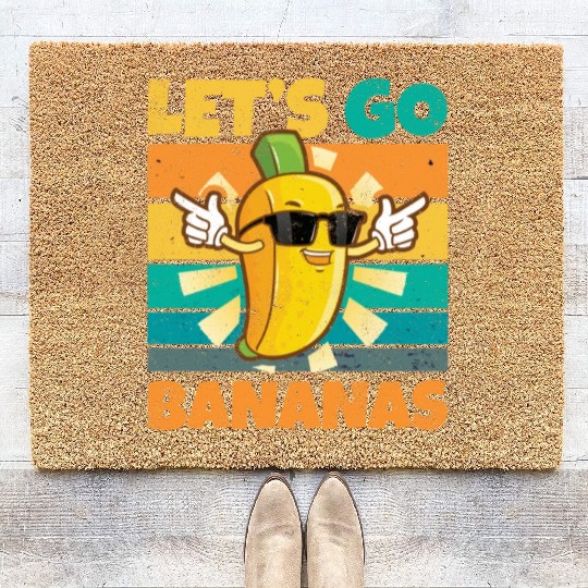 Vintage Let's Bananas Funny Banana Coir Doormats