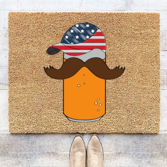 funny patriotic mullet beer 4th of july summer Coir Doormats