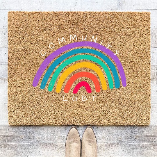 Lgbt community, Pride, rainbow Coir Doormats