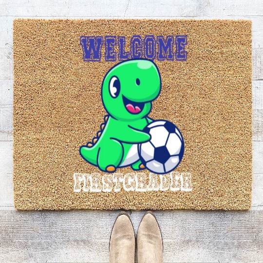 Funny Welcome First grader Dinosaur T-Rex Coir Doormats