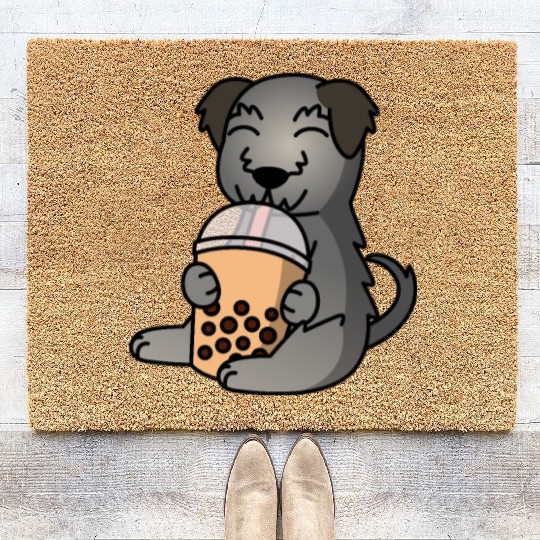 Boba Bubble Tea Irish Wolfhound Coir Doormats