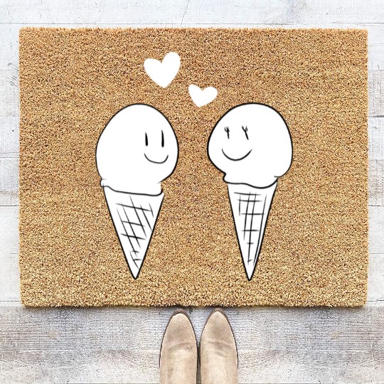 love eat ice cream valentines day sweet Coir Doormats