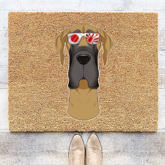 Great Dane Japan Sunglasses I Japanese Flag Coir Doormats