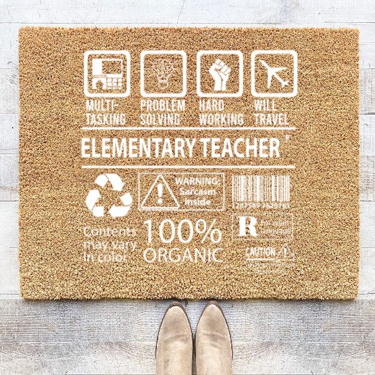 Elementary Teacher Coir Doormats - Multitasking Job Gift