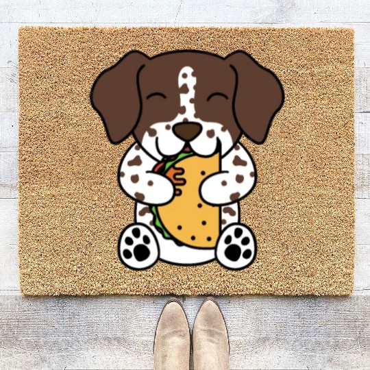 German Shorthaired Pointer Taco Lover Coir Doormats