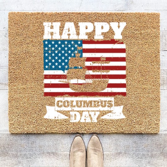 Columbus Day Italian Pride Coir Doormats