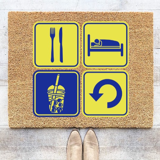 Repeat Boba Tea daily Coir Doormats