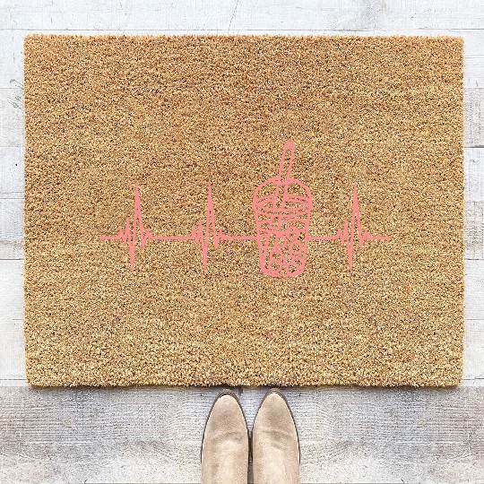 pulse bubble tea heartbeat Coir Doormats