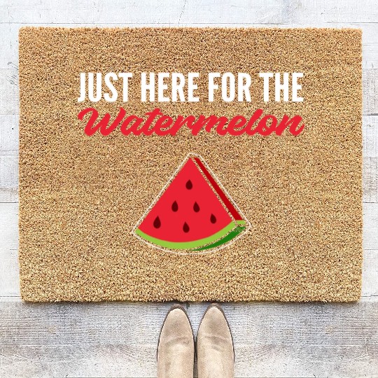 Here for Watermelon Vegan Gift Coir Doormats